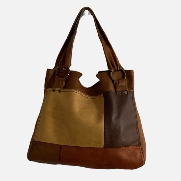 Lucky Brand Leather Vintage Inspired Y2K Shoulder Bag Purse Patchwork Hobo Rare - Picture 4 of 16